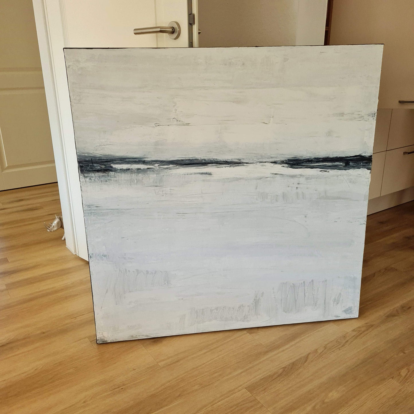 Weiße Kunst mit Schifferhäuschen-Motiv für dein Wohnzimmer Abstrakte Bilder & moderne Auftragsmalerei, abstrakte große bilder online kaufen, Auftrags Malere