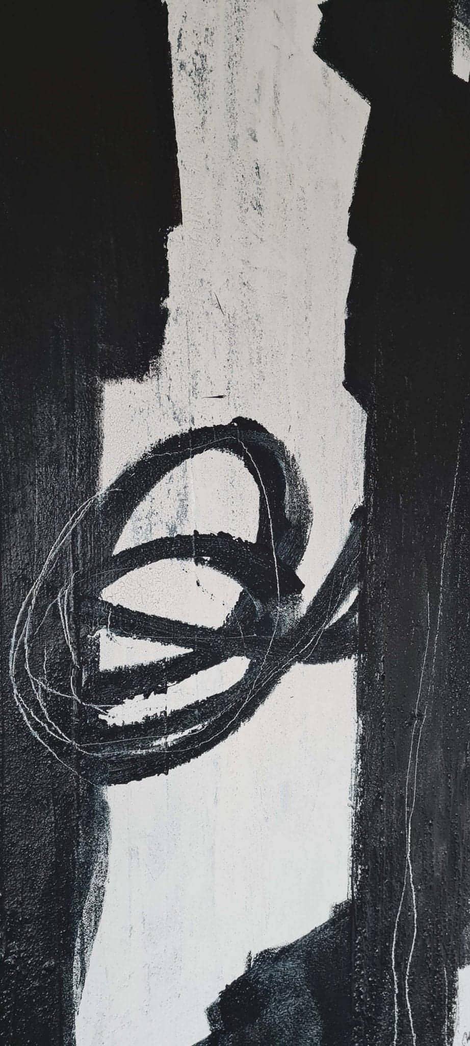 Kunst auf Augenhöhe: Schwarz-weißes Gemälde für ein stilvolles Wohnzimmer Abstrakte Bilder & moderne Auftragsmalerei, abstrakte große bilder online kaufen, Auftrags Malere