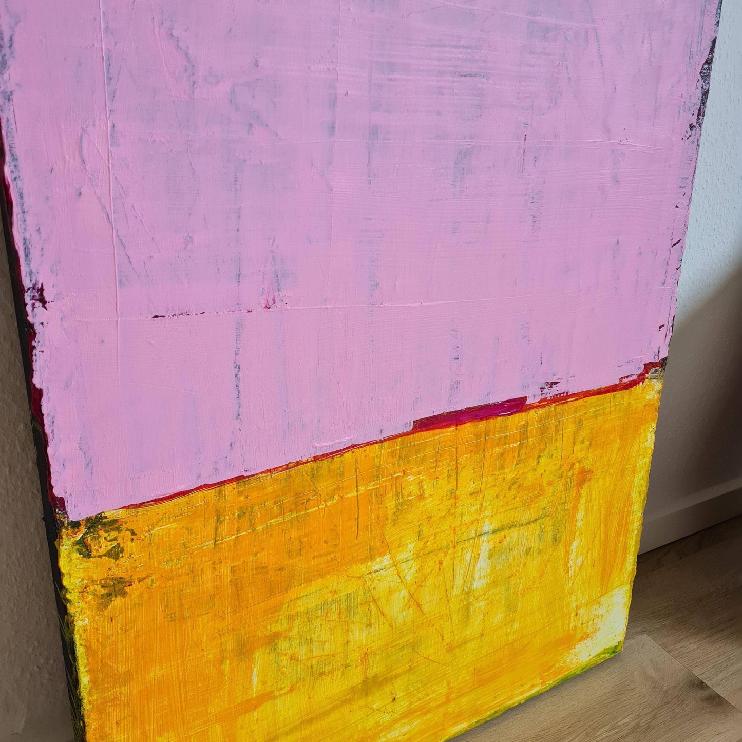 Rastbank / rosa gelb / 80 x 60 cm, Rastbank / rosa gelb / 100 x 80 cm, Rastbank / rosa gelb / 100 x 120 cm, Rastbank / rosa gelb / 120 x 140 cm, Rastbank / rosa gelb / 100 x 160 cm, Rastbank / rosa gelb / 160 x 160 cm, Rastbank / rosa gelb / 140 x 140 cm abstrakte acrylbilder auf leinwand