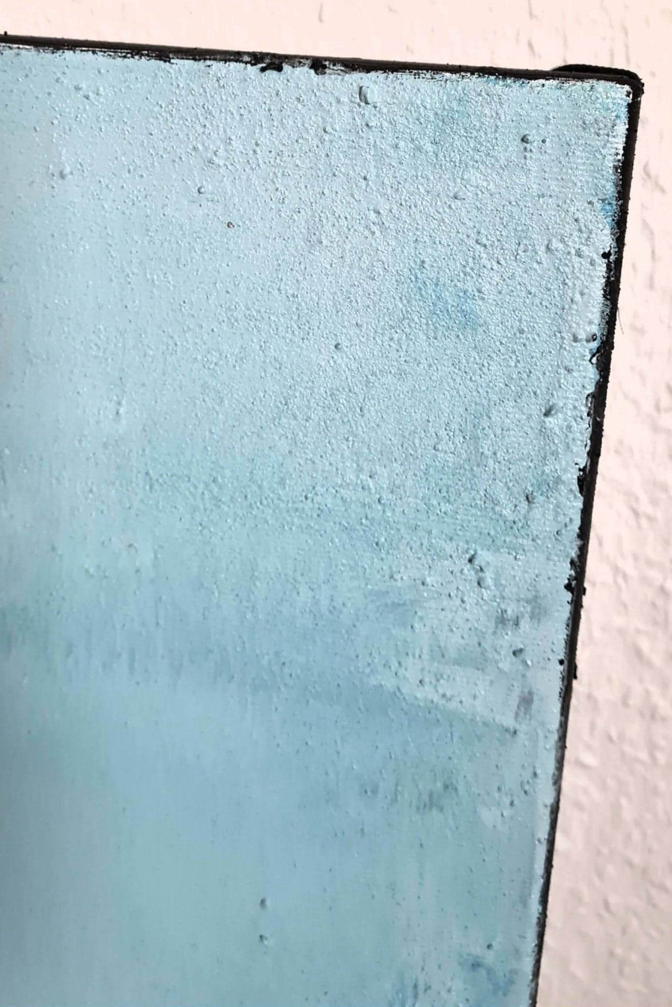 Abstraktes blaues Bild in verschiedenen Blautönen, inspiriert von einer Landschaft Abstrakte Bilder & moderne Auftragsmalerei, abstrakte große bilder online kaufen, Auftrags Malere