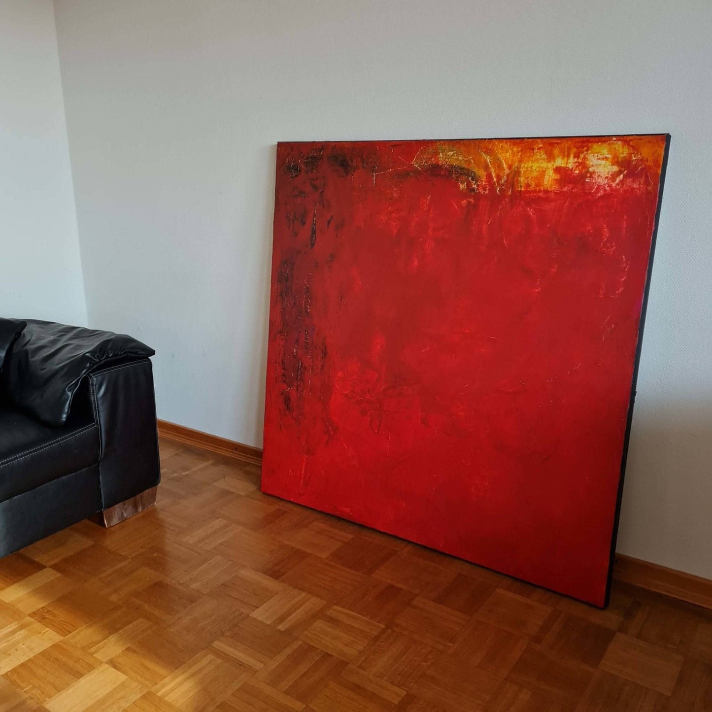 Warme Herbstsonne" - Abstraktes Gemälde in quadratischem Format Abstrakte Bilder & moderne Auftragsmalerei, abstrakte große bilder online kaufen, Auftrags Malere