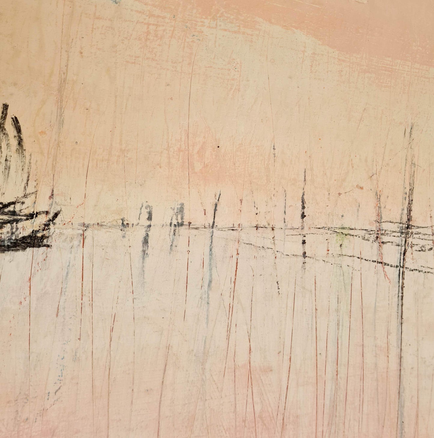 Traum vom Segelschein / 180 x 120 cm / rosa abstrakte acrylbilder auf leinwand