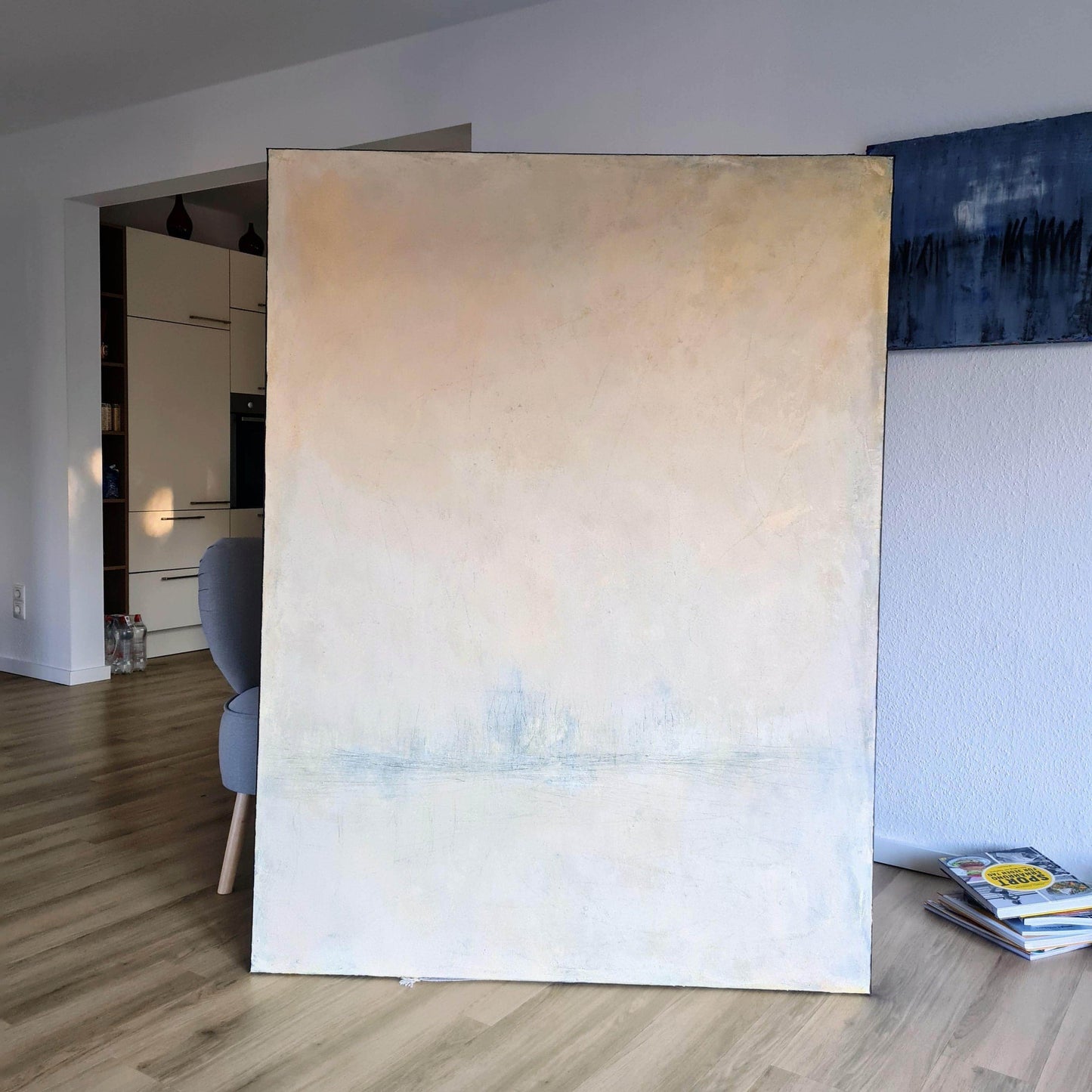 Bild in weiß und beige - Ein individuelles Kunstwerk für Ihre Wand "Meeresrauschen" Abstrakte Bilder & moderne Auftragsmalerei, abstrakte große bilder online kaufen, Auftrags Malere