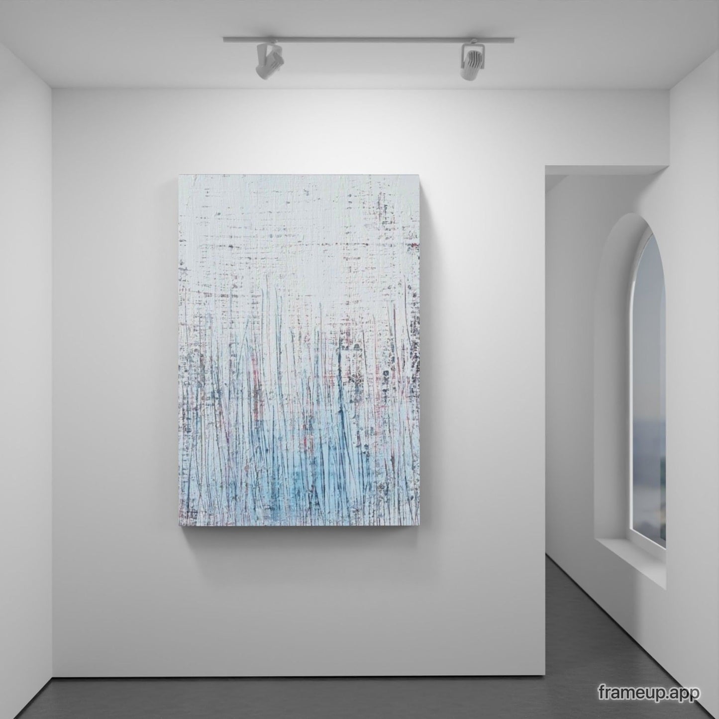 Unikat in Weiß, Blau und durchschimmerndem Rosa mit Kratztechnik und Spachtelarbeit Abstrakte Bilder & moderne Auftragsmalerei, abstrakte große bilder online kaufen, Auftrags Malere