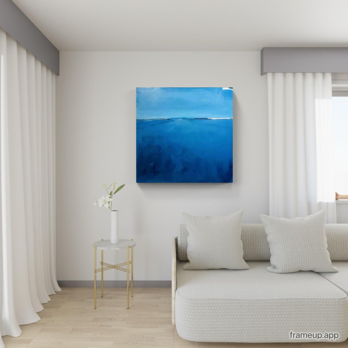 Ausflüge / 100 x 100 cm / blau, Ausflüge / 120 x 120 cm / blau, Ausflüge / 100 x 160 cm Hochformat / blau abstrakte acrylbilder auf leinwand