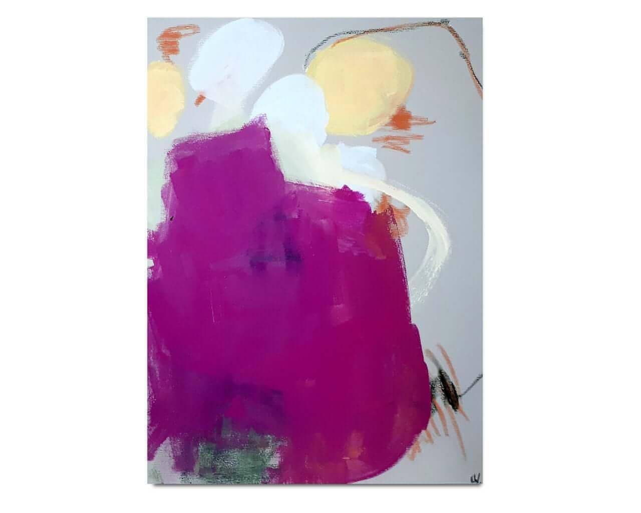 vorhandenes Unikat: Wettersessel / 60 x 40 cm / lila abstrakte acrylbilder auf leinwand