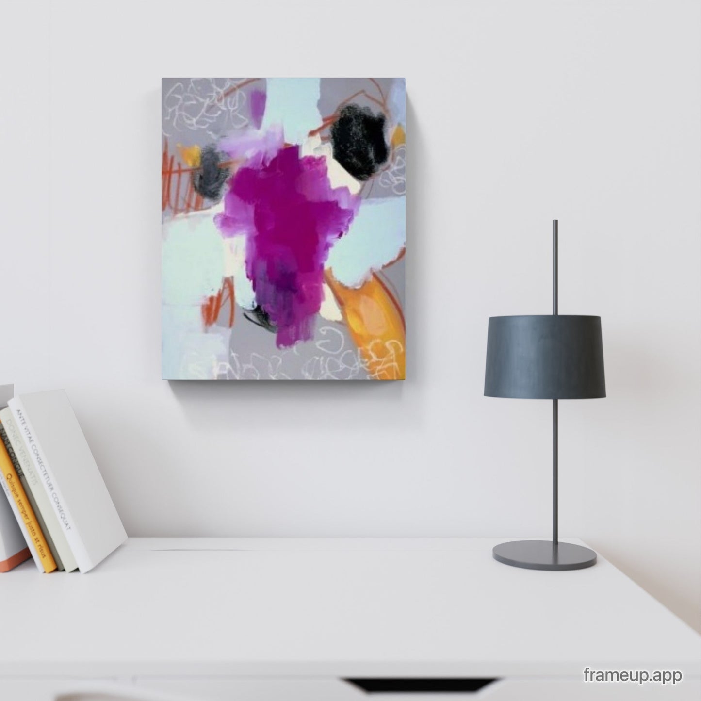 vorhandenes Unikat: Friedliches Landleben / 50 x 40 cm / grau abstrakte acrylbilder auf leinwand