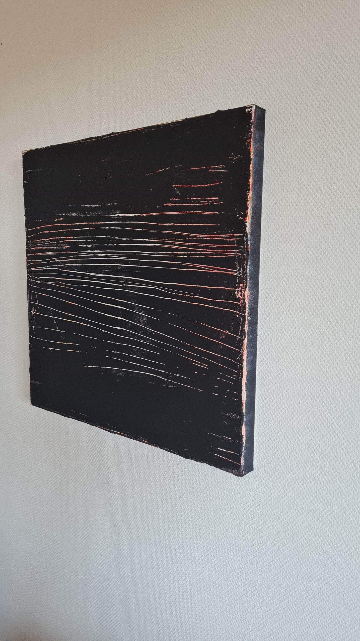 vorhandenes Unikat: Immer dem Weg entlang / 60 x 60 cm / schwarzweiss abstrakte acrylbilder auf leinwand