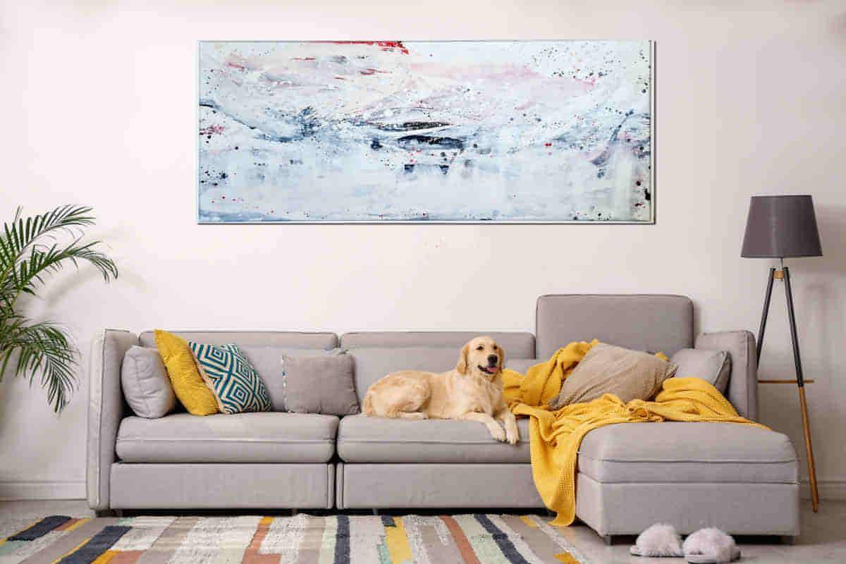 VORHANDEN / weisses bild inkl. Schattenfugenrahmen - modern art Abstrakte Bilder & moderne Auftragsmalerei, abstrakte große bilder online kaufen, Auftrags Malere