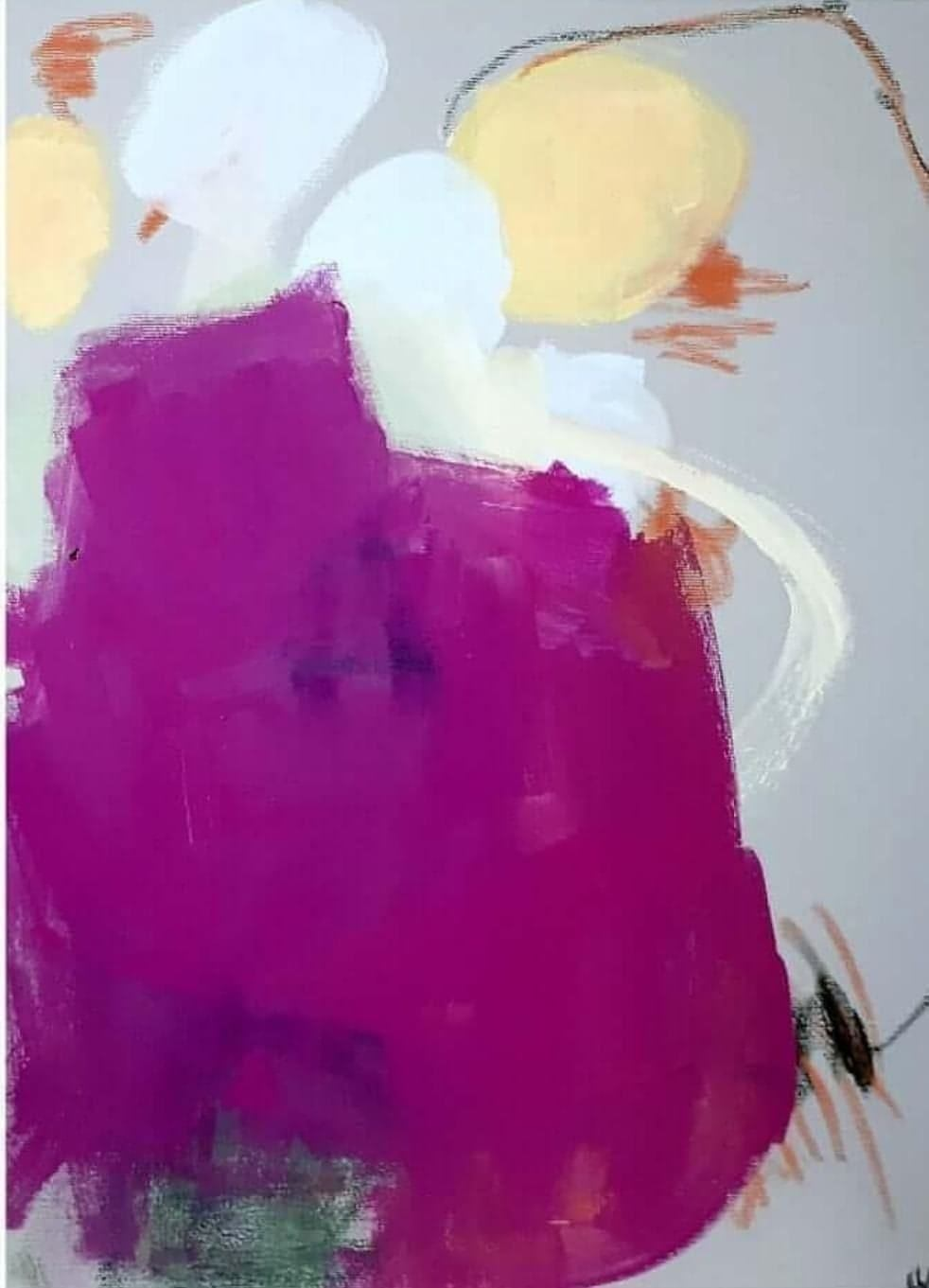 vorhandenes Unikat: Wettersessel / 60 x 40 cm / lila abstrakte acrylbilder auf leinwand