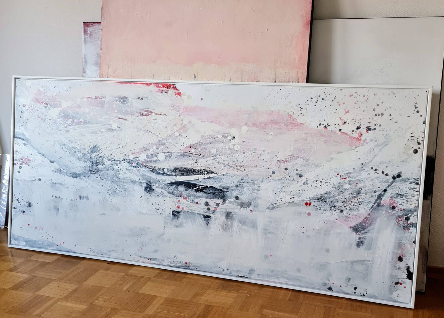 VORHANDEN / weisses bild inkl. Schattenfugenrahmen - modern art Abstrakte Bilder & moderne Auftragsmalerei, abstrakte große bilder online kaufen, Auftrags Malere