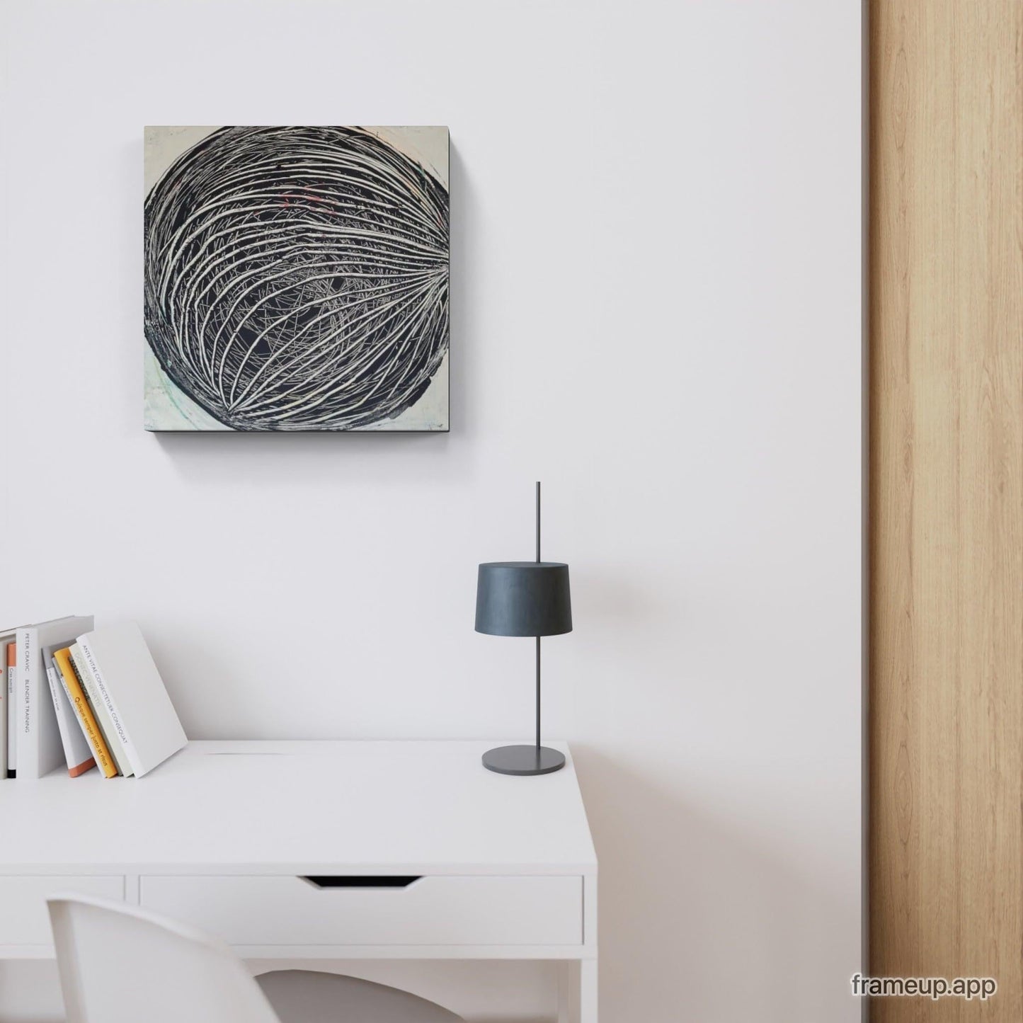 Minimalistisches Kunstwerk: Kraftvolle Kontraste in Schwarz-Weiß Abstrakte Bilder & moderne Auftragsmalerei, abstrakte große bilder online kaufen, Auftrags Malere