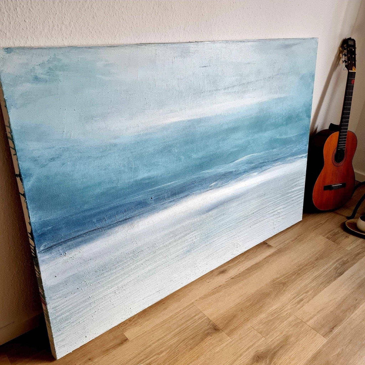 Spaziergänge / 160 x 100 cm / blau abstrakte acrylbilder auf leinwand