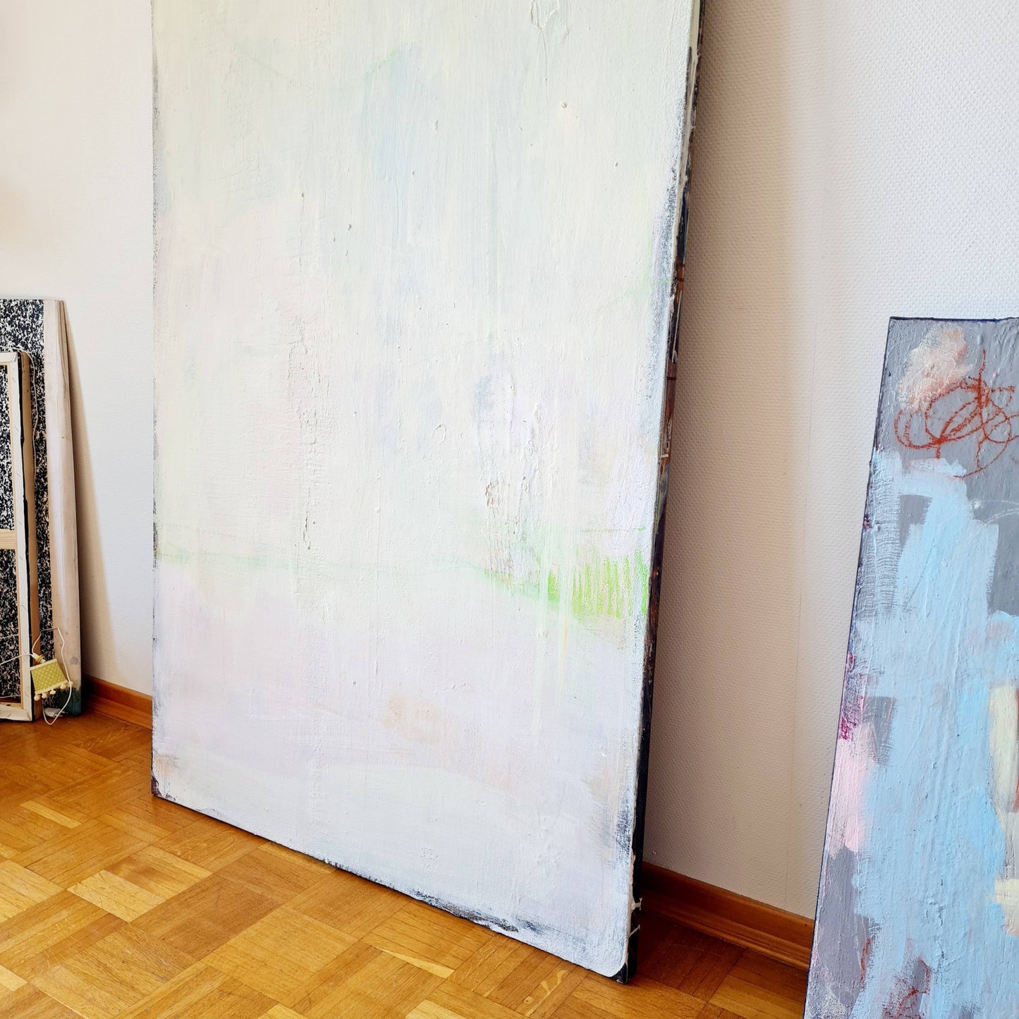 Maßgeschneidertes Kunstwerk: Großes, weißes Gemälde auf Leinwand nach Ihren Wünschen Abstrakte Bilder & moderne Auftragsmalerei, abstrakte große bilder online kaufen, Auftrags Malere