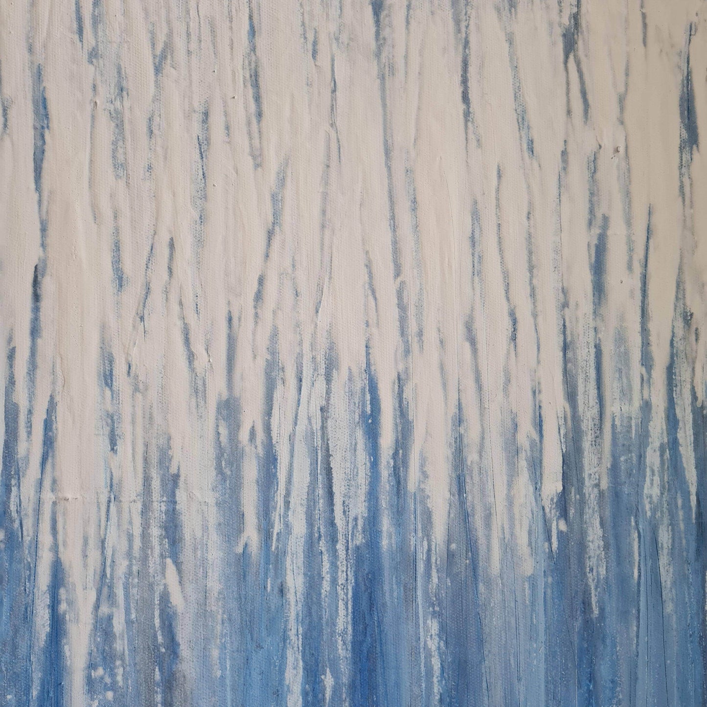 blau weißes Bild - Kratztechnik als Auftragsbild auf 100 x 70 cm Leinwand Abstrakte Bilder & moderne Auftragsmalerei, abstrakte große bilder online kaufen, Auftrags Malere