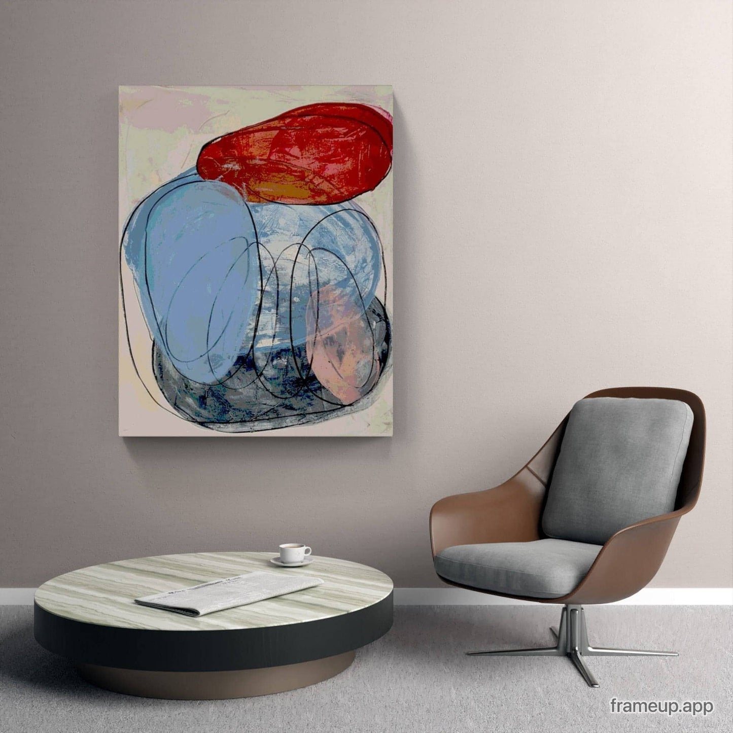 Abstrakte blaues Kunst als Auftrag für minimalistisches Wohnen Abstrakte Bilder & moderne Auftragsmalerei, abstrakte große bilder online kaufen, Auftrags Malere