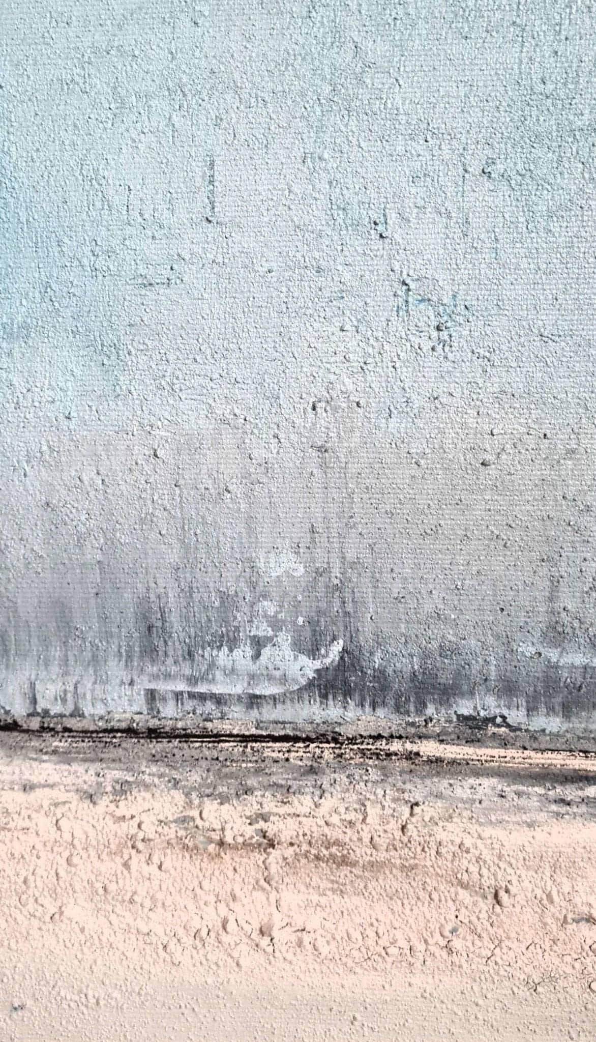 Abstraktes blaues Bild in verschiedenen Blautönen, inspiriert von einer Landschaft Abstrakte Bilder & moderne Auftragsmalerei, abstrakte große bilder online kaufen, Auftrags Malere