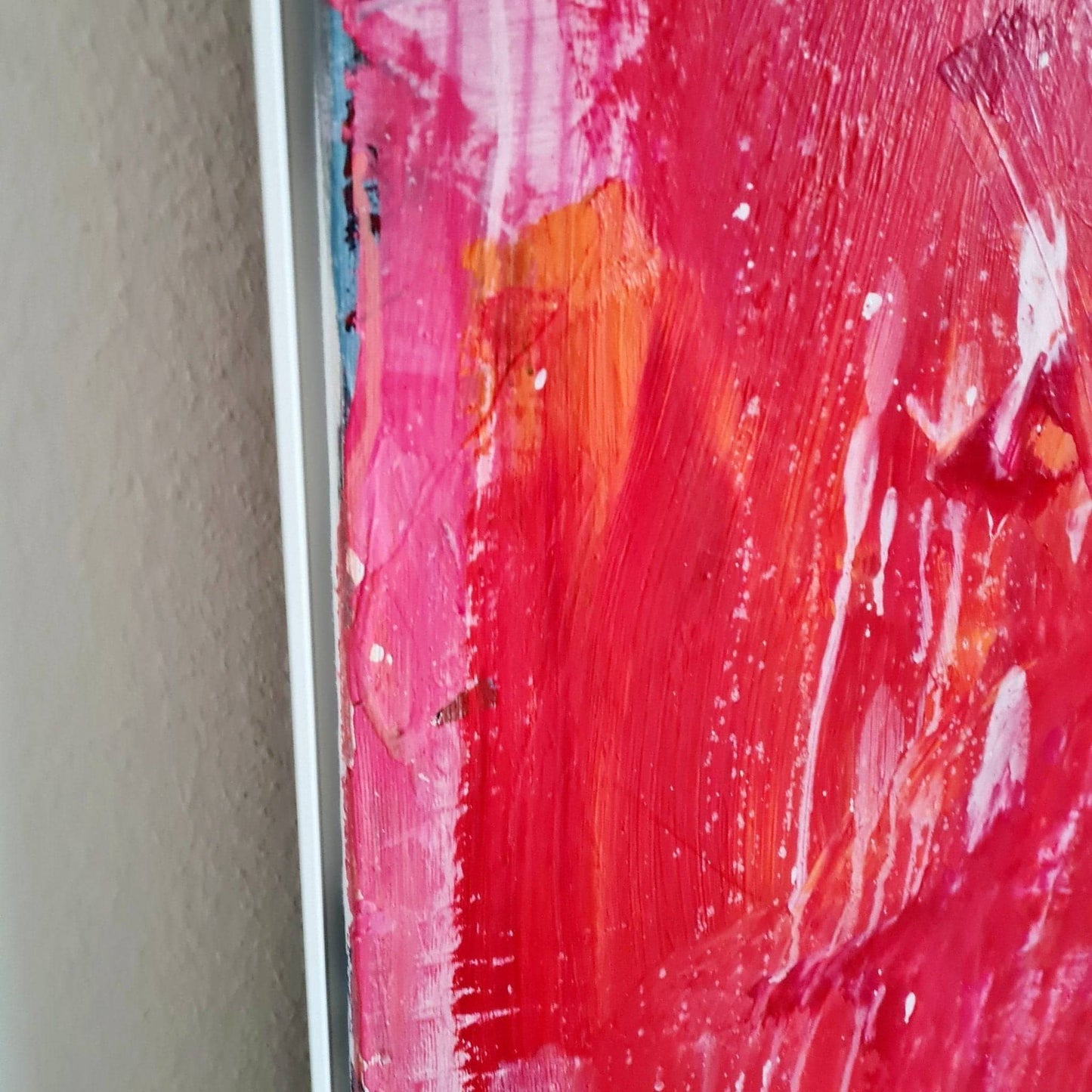 115 x 185 cm - inkl. Schattenfugenrahmen / Ideenrunde / rot abstrakte acrylbilder auf leinwand