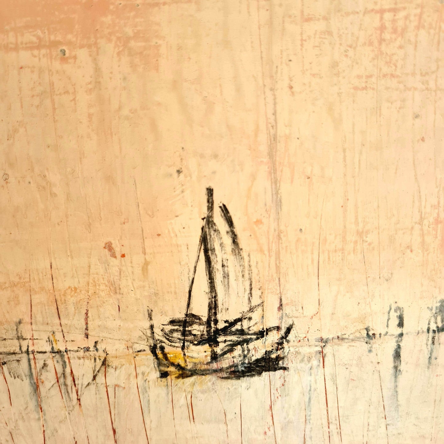 Abstraktes Kunstwerk in Rosa, 120 x 180 cm - Nur einmal vorhanden! Abstrakte Bilder & moderne Auftragsmalerei, abstrakte große bilder online kaufen, Auftrags Malere