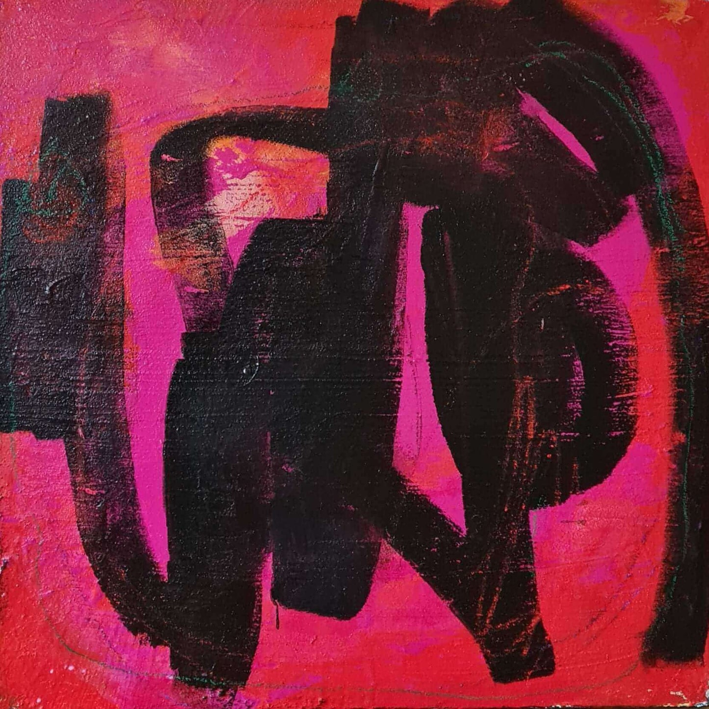 vorhanden - Küßchen / 60 x 60 cm / rot abstrakte acrylbilder auf leinwand