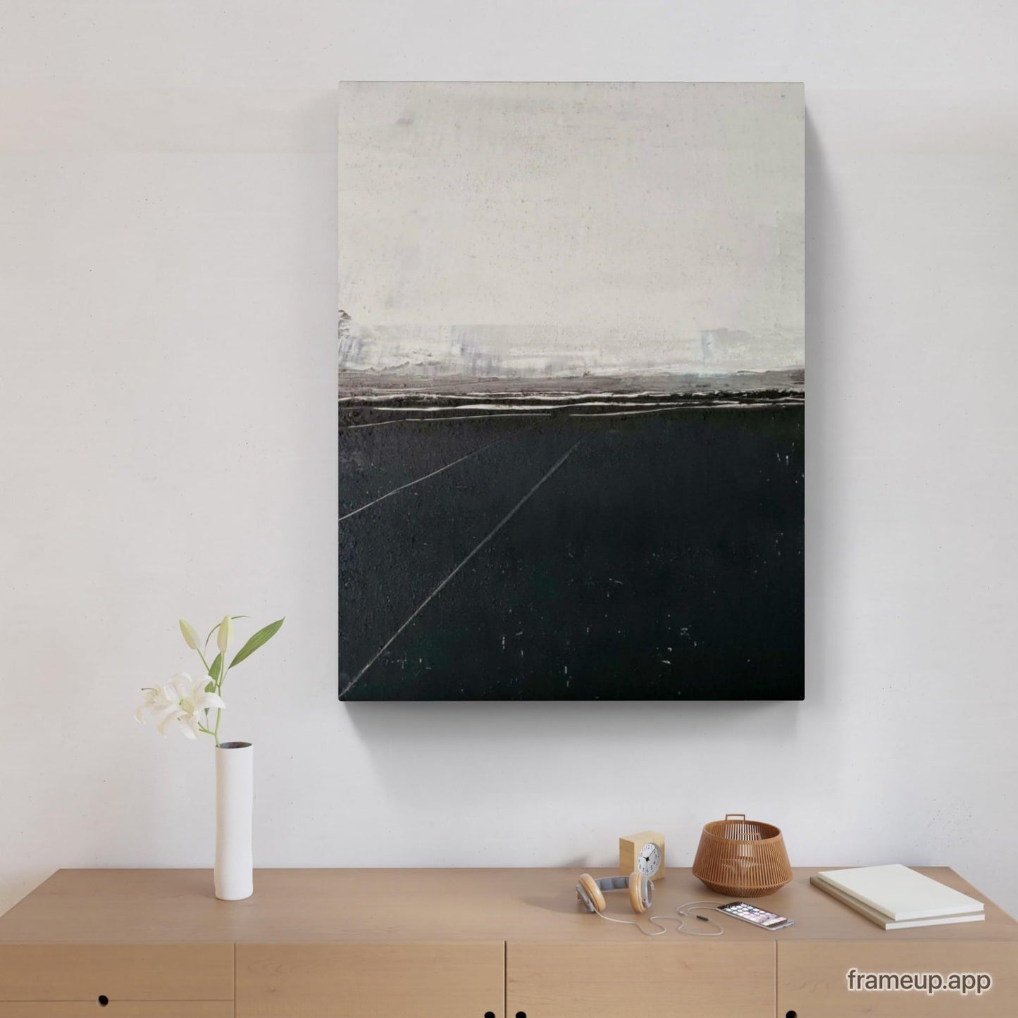 Ruhe / 50 x 70 cm / schwarz weiß, Ruhe / 100 x 80 cm / schwarz weiß, Ruhe / 120 x 100 cm / schwarz weiß, Ruhe / 200 x 120 cm / schwarz weiß abstrakte acrylbilder auf leinwand