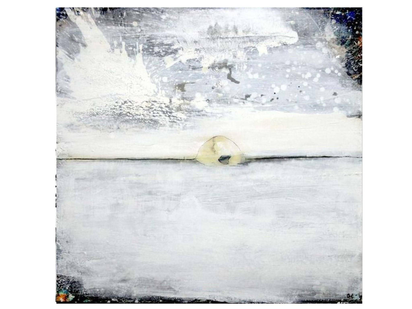 weisses bild - Dem Schneegestöber ganz nah - Ein Bergabenteuer in einem abstrakten Kunstwerk Abstrakte Bilder & moderne Auftragsmalerei, abstrakte große bilder online kaufen, Auftrags Malere