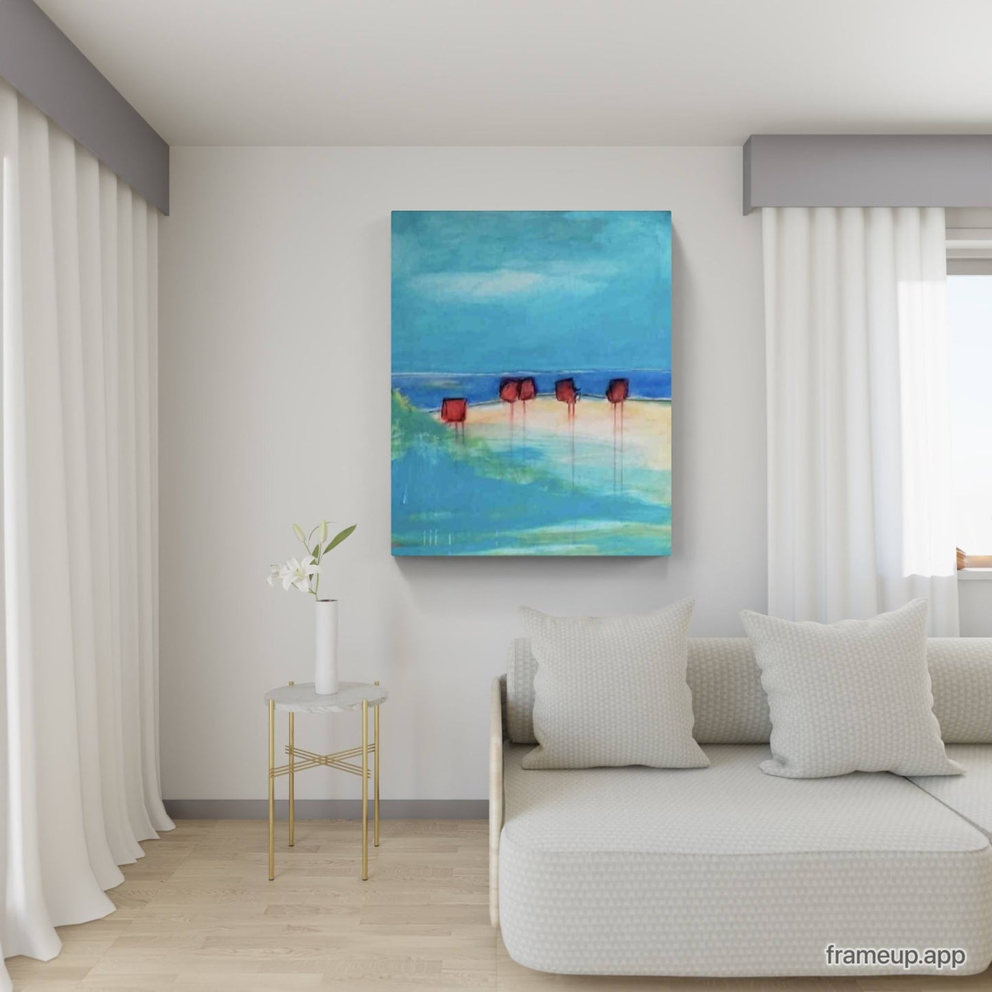 Strandkorbliebe - Abstrakte Kunst mit maritimem Charme Abstrakte Bilder & moderne Auftragsmalerei, abstrakte große bilder online kaufen, Auftrags Malere