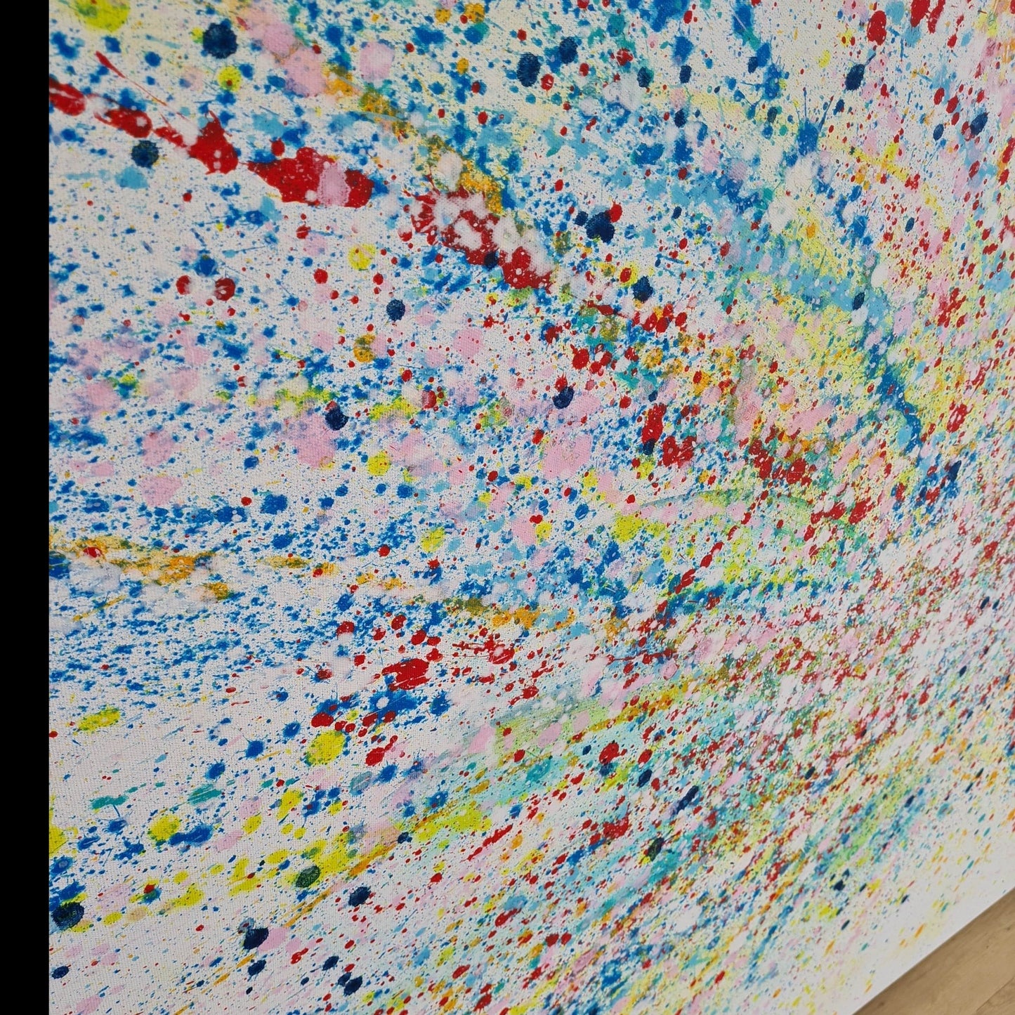VORHANDEN / abstraktes gesprenkeltes acrylbild modern abstract art 220 x 130 cm Abstrakte Bilder & moderne Auftragsmalerei, abstrakte große bilder online kaufen, Auftrags Malere