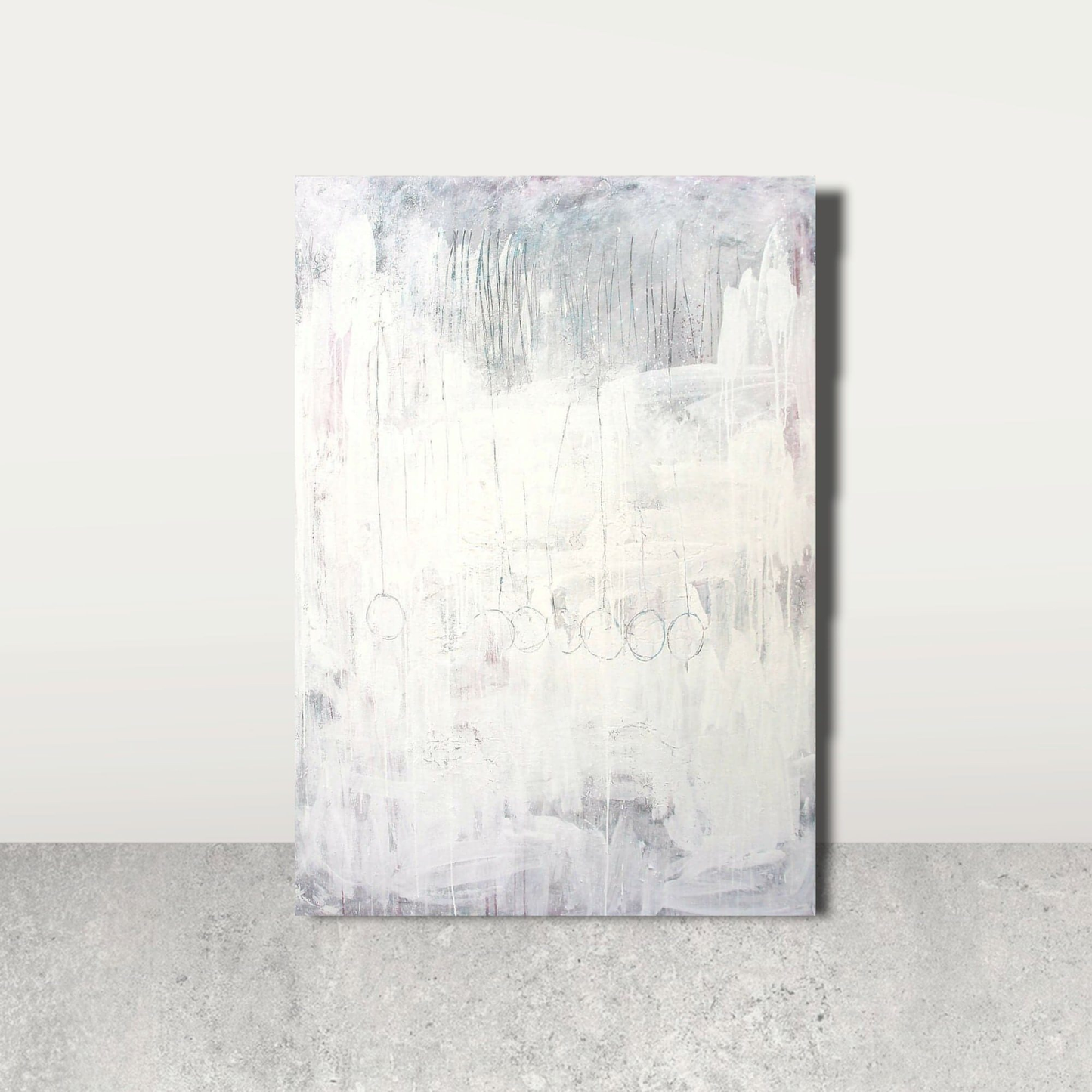 Stiller Spaziergang / weiss / 140 x 140 cm, Stiller Spaziergang / weiss / 120 x 140 cm, Stiller Spaziergang / weiss / 200 x 120 cm abstrakte acrylbilder auf leinwand