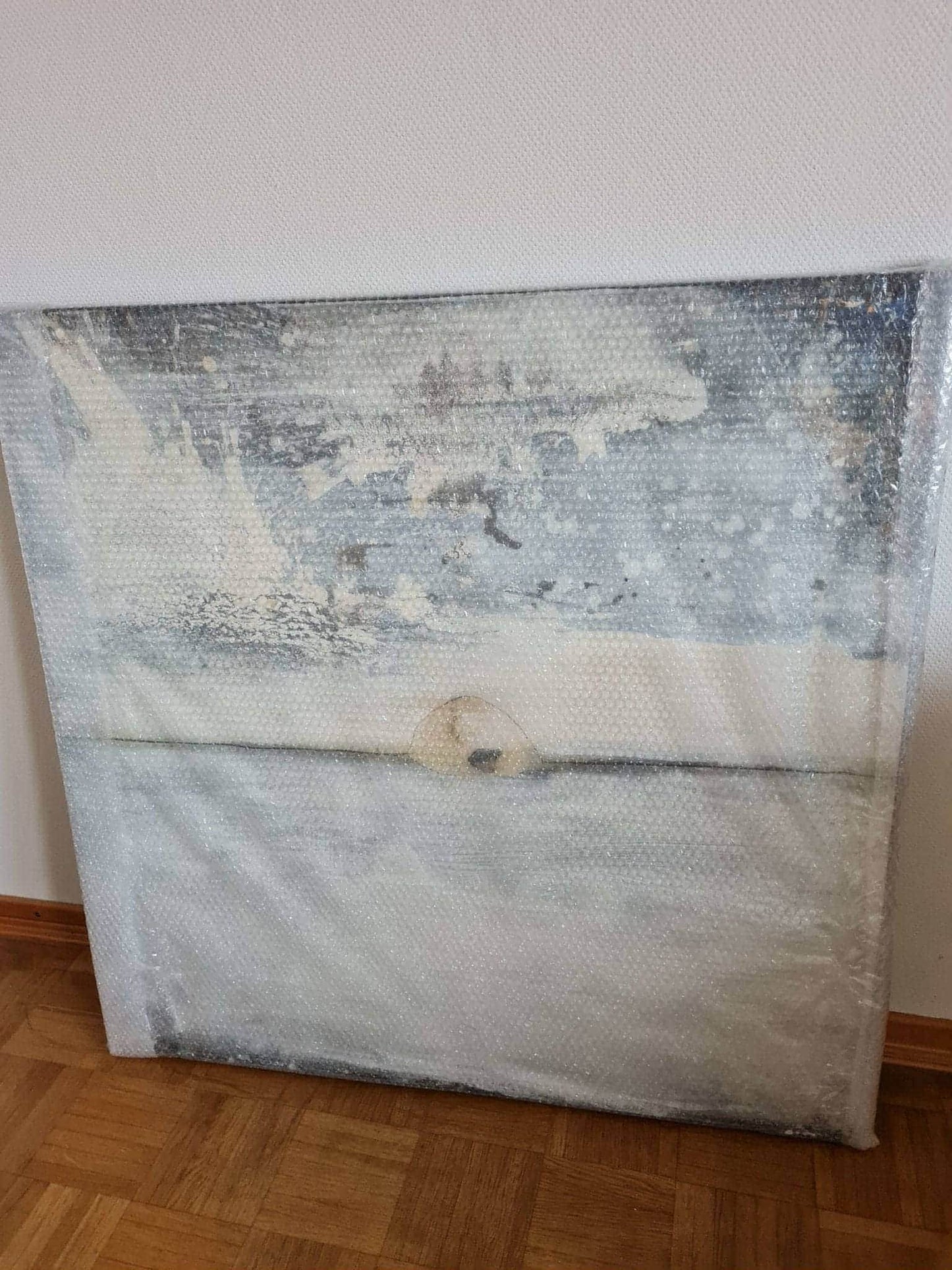 weisses bild - Dem Schneegestöber ganz nah - Ein Bergabenteuer in einem abstrakten Kunstwerk Abstrakte Bilder & moderne Auftragsmalerei, abstrakte große bilder online kaufen, Auftrags Malere