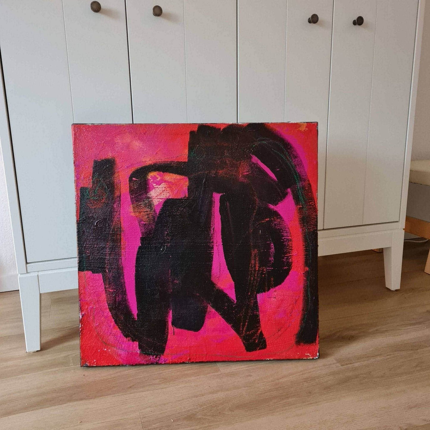 vorhanden - Küßchen / 60 x 60 cm / rot abstrakte acrylbilder auf leinwand