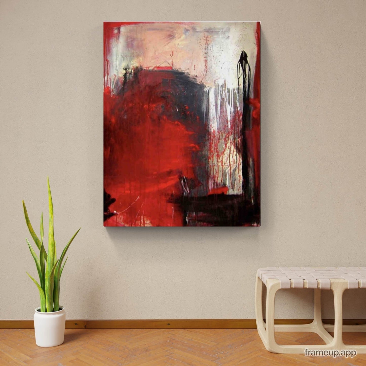Abstraktes Bild in Schwarz-Rot - Ein Schrei nach Liebe (Song von den Ärzten) Abstrakte Bilder & moderne Auftragsmalerei, abstrakte große bilder online kaufen, Auftrags Malere
