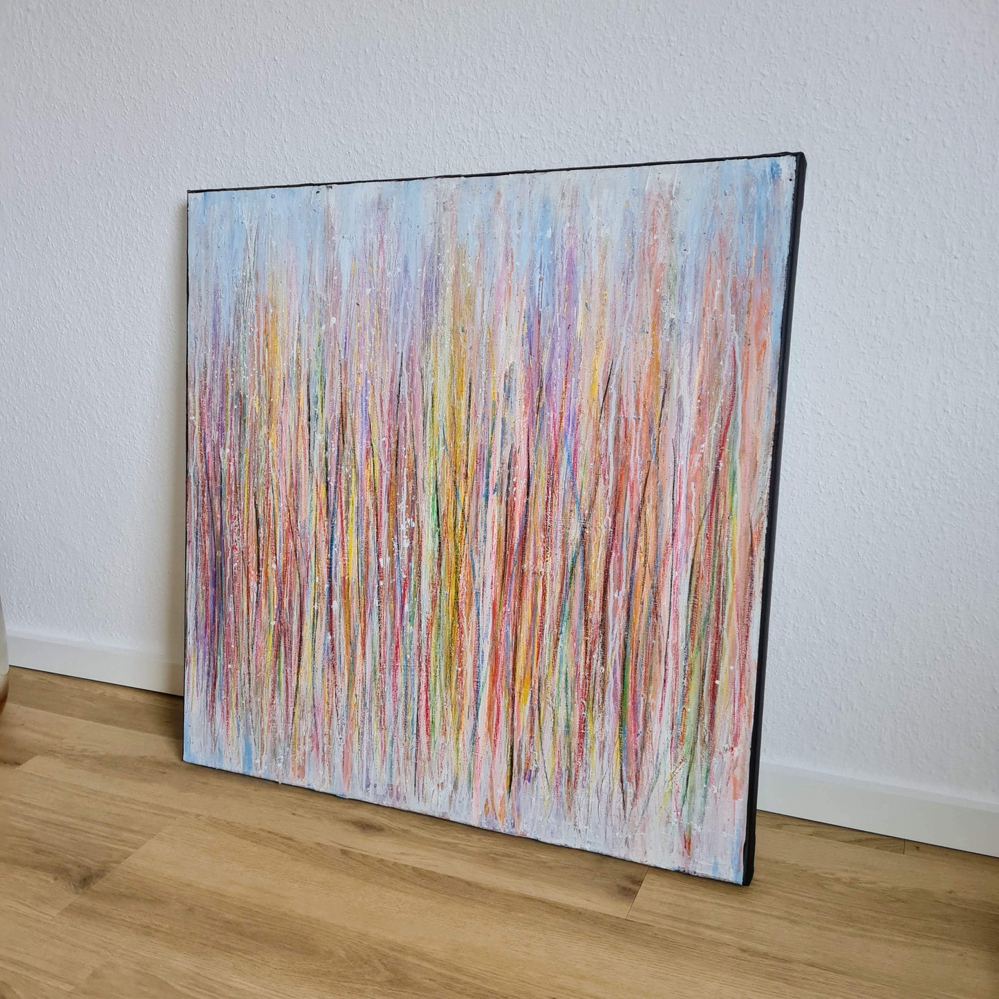 Erstmal wach werden / 120 x 120 cm / Regenbogen, Erstmal wach werden / 100 x 100 cm / Regenbogen, Erstmal wach werden / 80 x 80 cm / Regenbogen, Erstmal wach werden / 160 x 100 cm / Regenbogen abstrakte acrylbilder auf leinwand