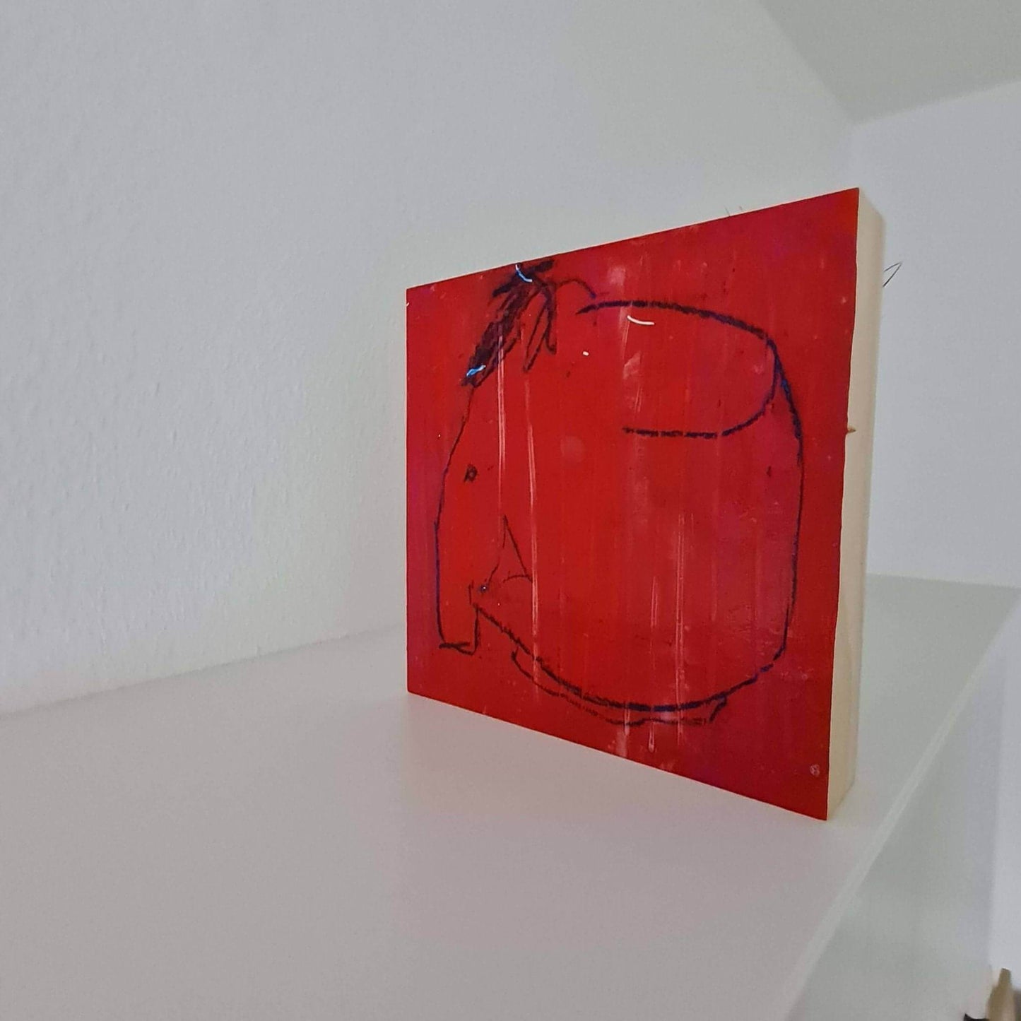 "Elefantenwitze" - Ein abstraktes Kunstwerk auf Holzkörper Abstrakte Bilder & moderne Auftragsmalerei, abstrakte große bilder online kaufen, Auftrags Malere