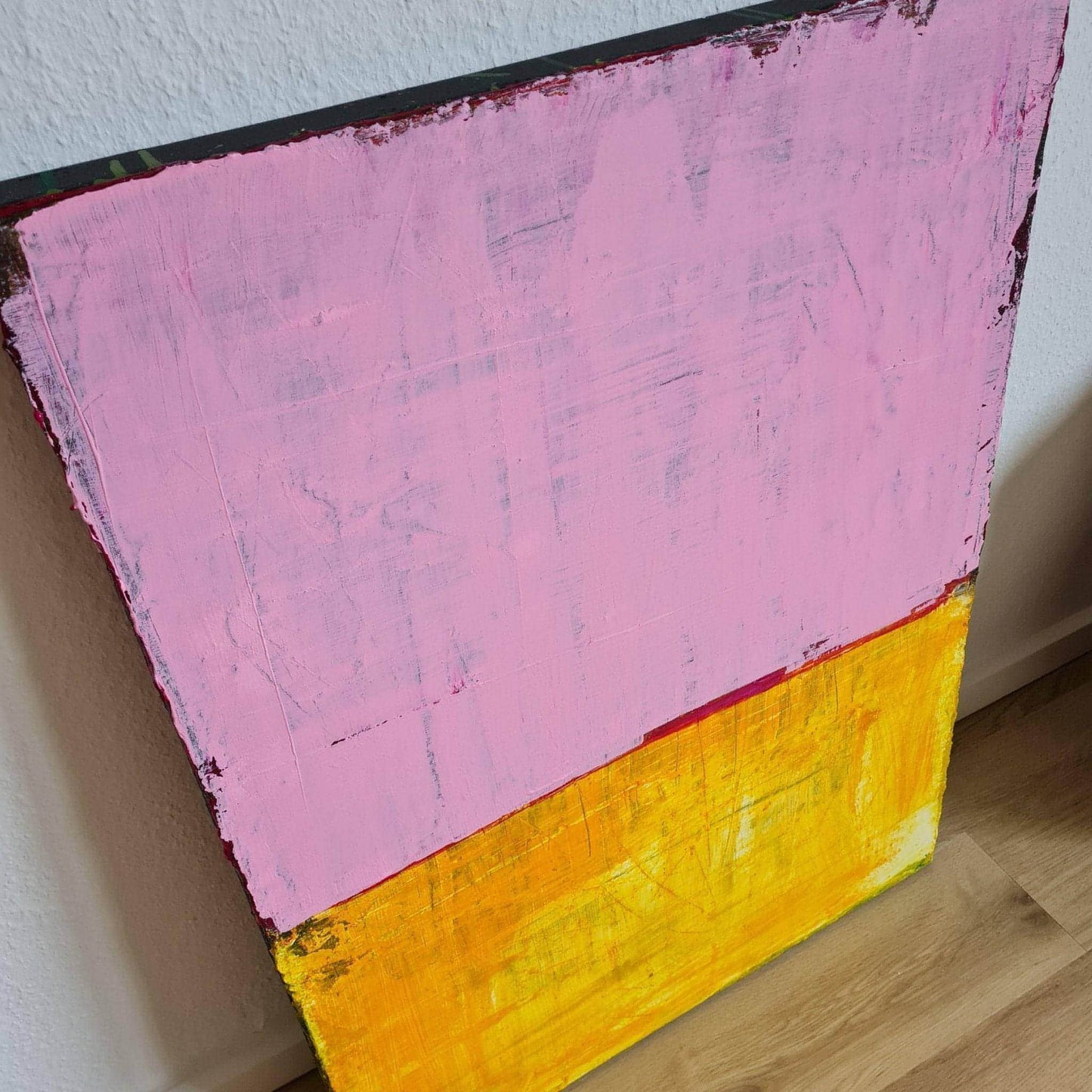 Rastbank / rosa gelb / 80 x 60 cm, Rastbank / rosa gelb / 100 x 80 cm, Rastbank / rosa gelb / 100 x 120 cm, Rastbank / rosa gelb / 120 x 140 cm, Rastbank / rosa gelb / 100 x 160 cm, Rastbank / rosa gelb / 160 x 160 cm, Rastbank / rosa gelb / 140 x 140 cm abstrakte acrylbilder auf leinwand