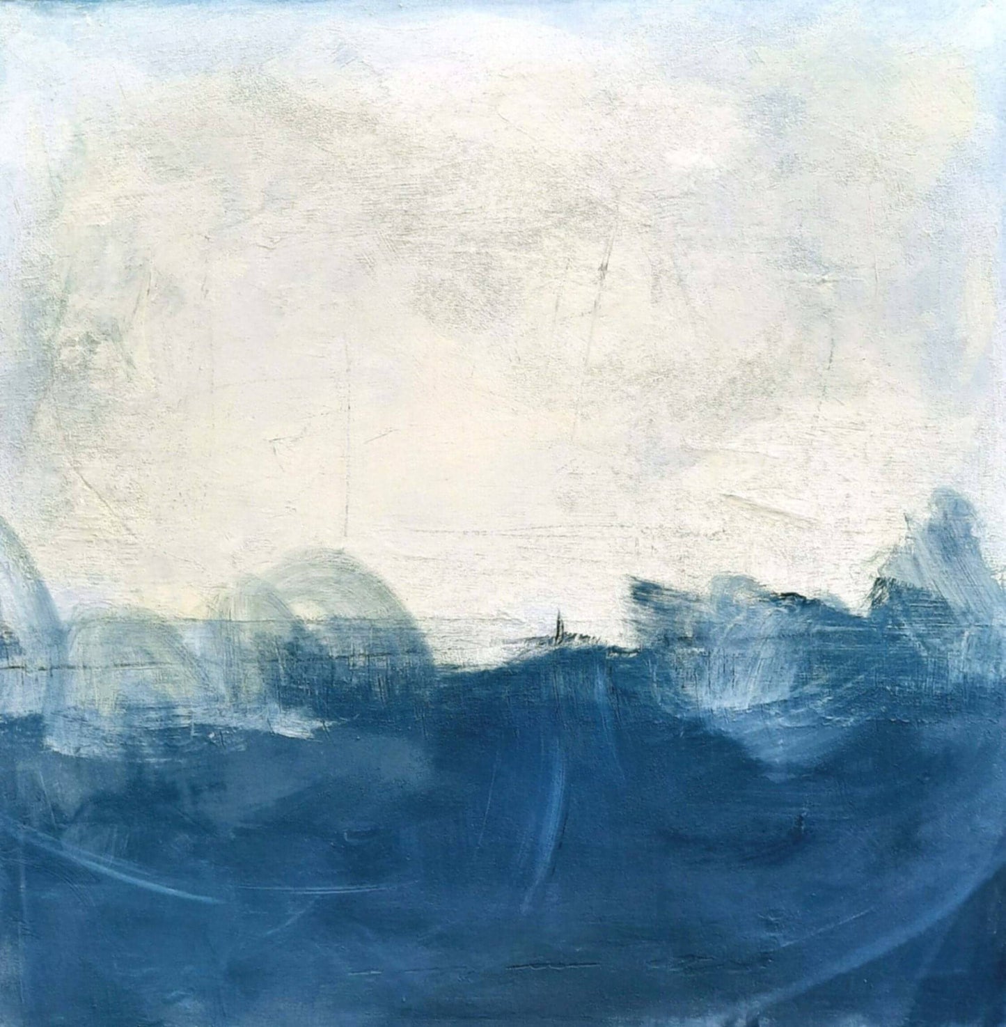 Stürmische Zeiten / 100 x 100 cm / blau, Stürmische Zeiten / 120 x 120 cm / blau, Stürmische Zeiten / 160 x 160 cm / blau abstrakte acrylbilder auf leinwand