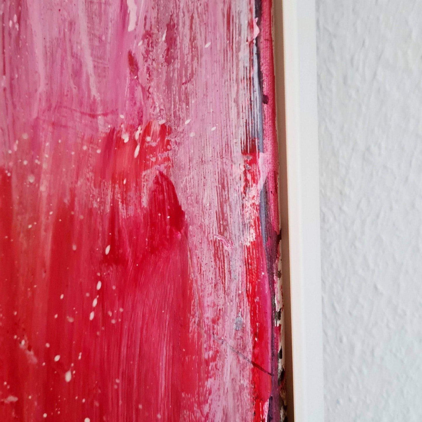 Rotes Kunstwerk für Treppenaufgang - Thema: Ideenrunde Abstrakte Bilder & moderne Auftragsmalerei, abstrakte große bilder online kaufen, Auftrags Malere