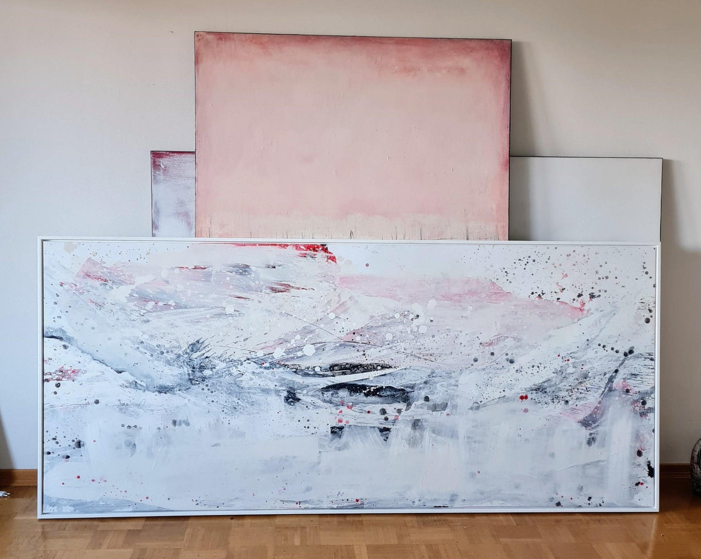 VORHANDEN / weisses bild inkl. Schattenfugenrahmen - modern art Abstrakte Bilder & moderne Auftragsmalerei, abstrakte große bilder online kaufen, Auftrags Malere