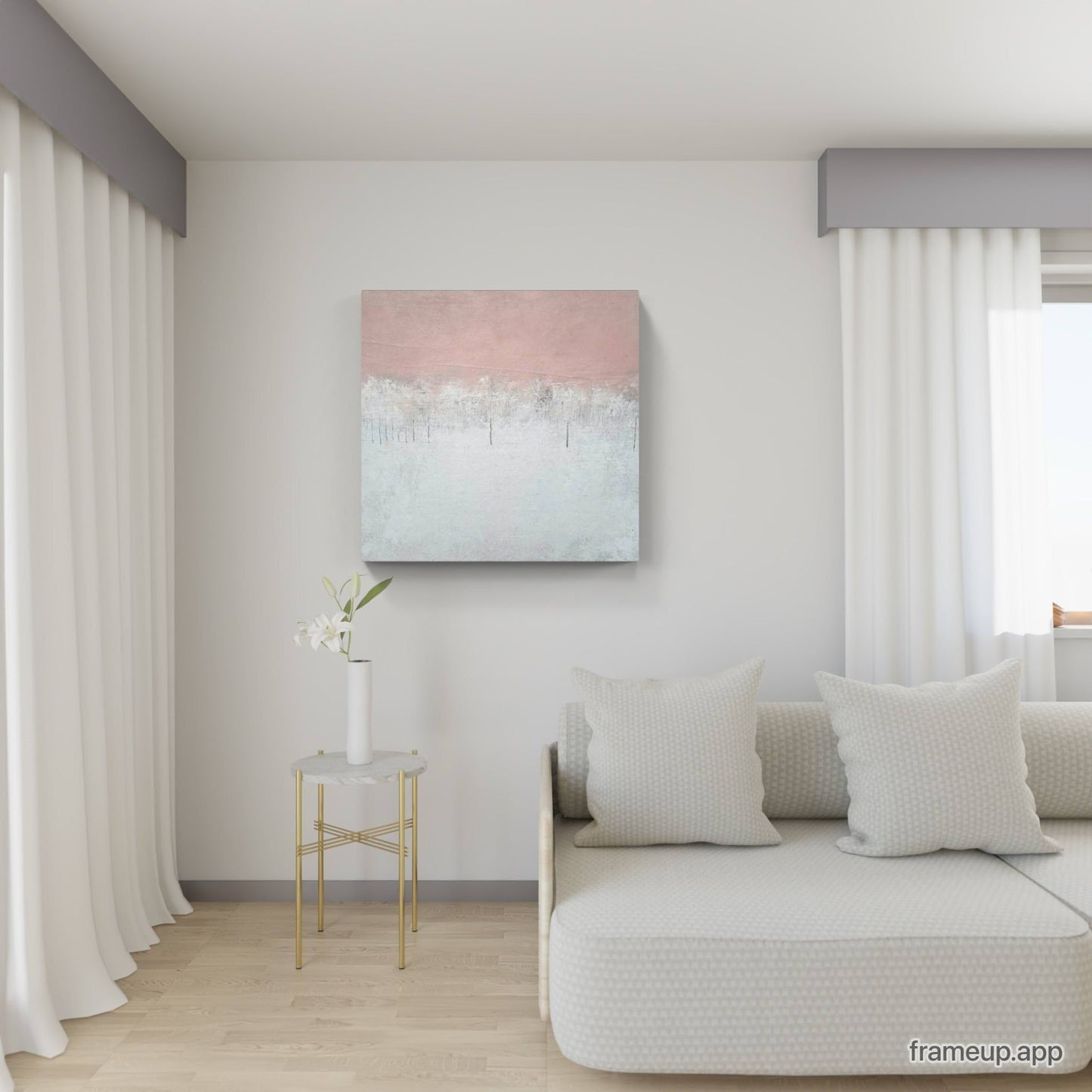 Ich will nachhause / 100 x 100 cm / weiss rosa, Ich will nachhause / 120 x 120 cm / weiss rosa, Ich will nachhause / 140 x 140 cm / weiss rosa, Ich will nachhause / 160 x 160 cm / weiss rosa abstrakte acrylbilder auf leinwand