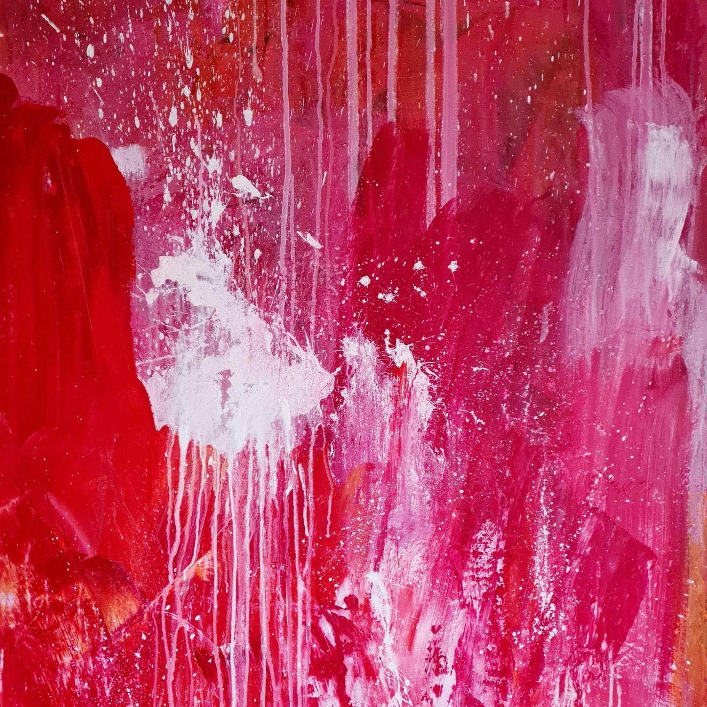 Rotes Kunstwerk für Treppenaufgang - Thema: Ideenrunde Abstrakte Bilder & moderne Auftragsmalerei, abstrakte große bilder online kaufen, Auftrags Malere