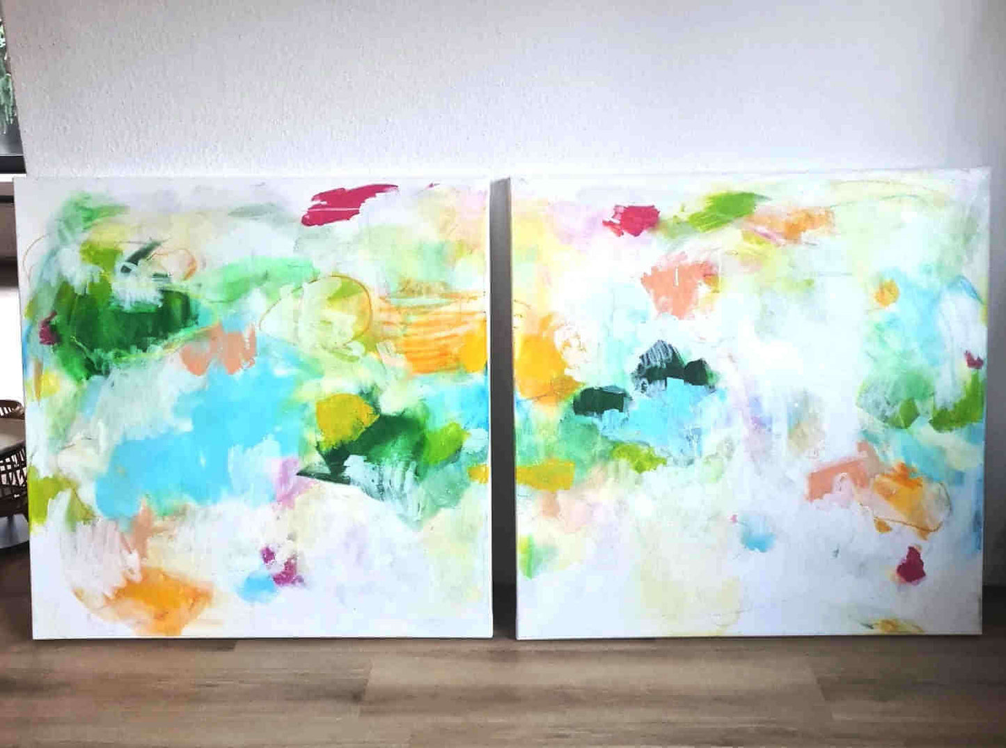 Ein Unikat in Pastell: Ein abstraktes Gemälde in frischen Farben - Atmosphäre verleihen Abstrakte Bilder & moderne Auftragsmalerei, abstrakte große bilder online kaufen, Auftrags Malere