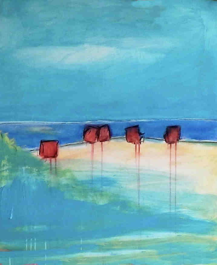 Strandkorbliebe - Abstrakte Kunst mit maritimem Charme Abstrakte Bilder & moderne Auftragsmalerei, abstrakte große bilder online kaufen, Auftrags Malere