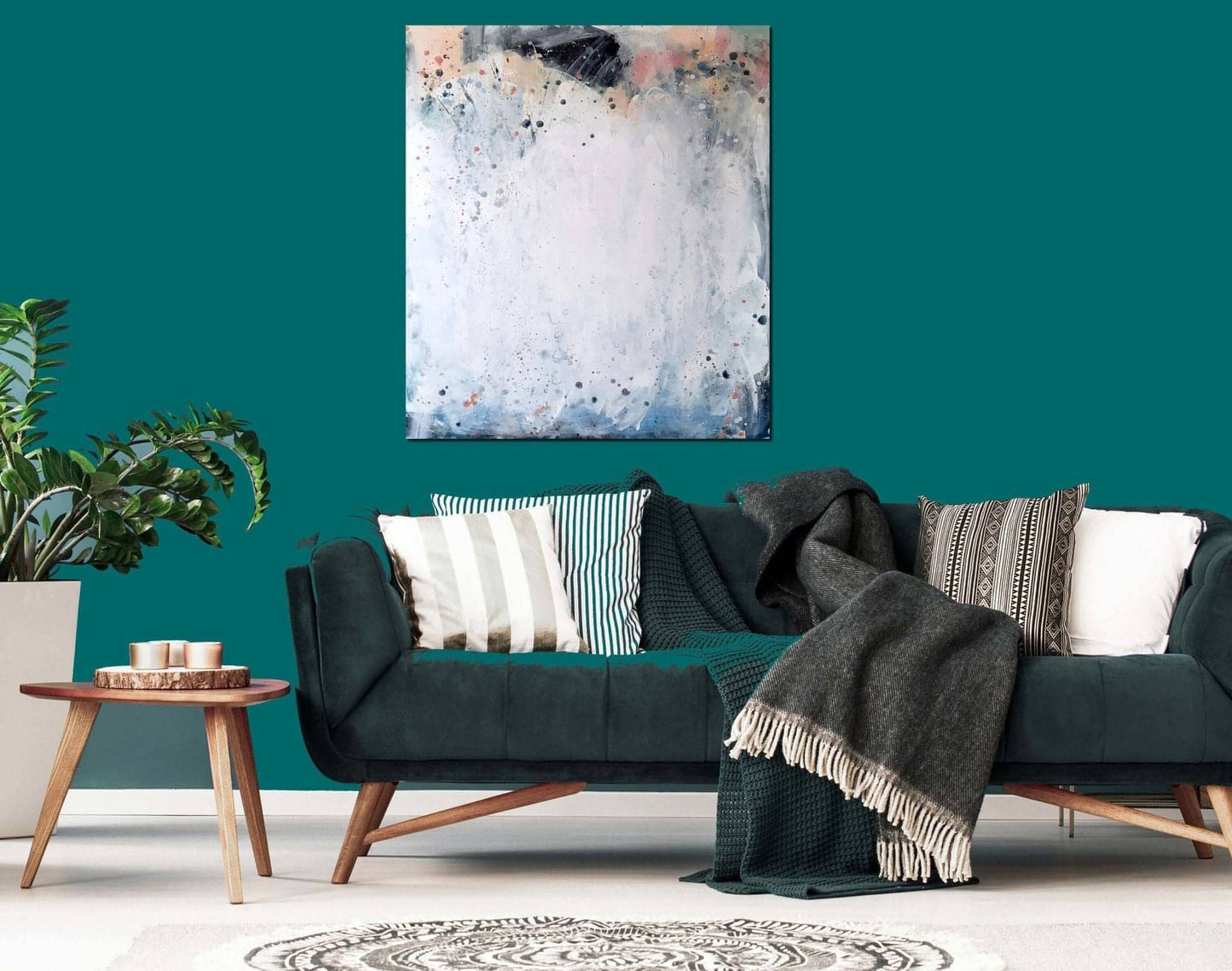 Pastellgemälde in 120 x 100 cm als Hommage an den beginnenden Frühling Abstrakte Bilder & moderne Auftragsmalerei, abstrakte große bilder online kaufen, Auftrags Malere
