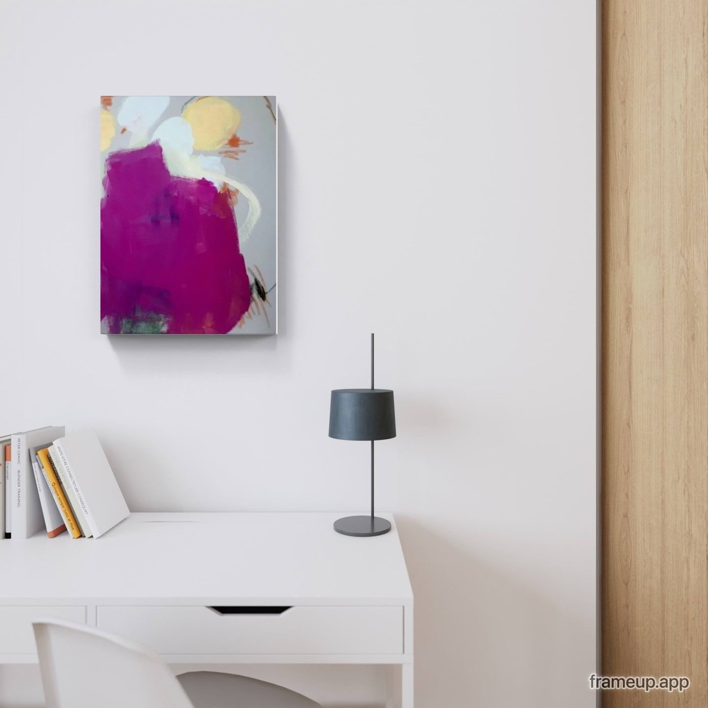 vorhandenes Unikat: Wettersessel / 60 x 40 cm / lila abstrakte acrylbilder auf leinwand
