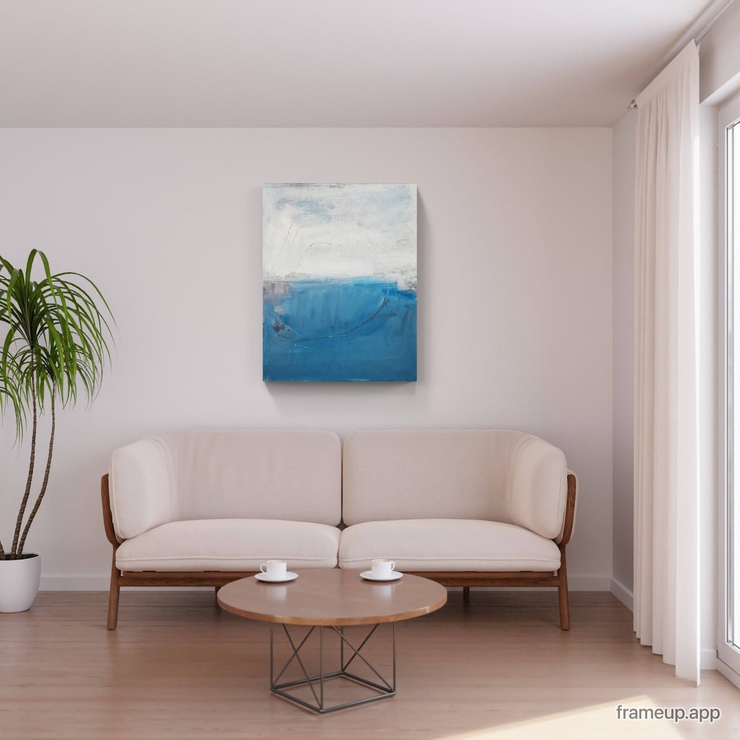 Meeresschwingung / 100 x 80 cm / Blau, Meeresschwingung / 160 x 160 cm / Blau abstrakte acrylbilder auf leinwand