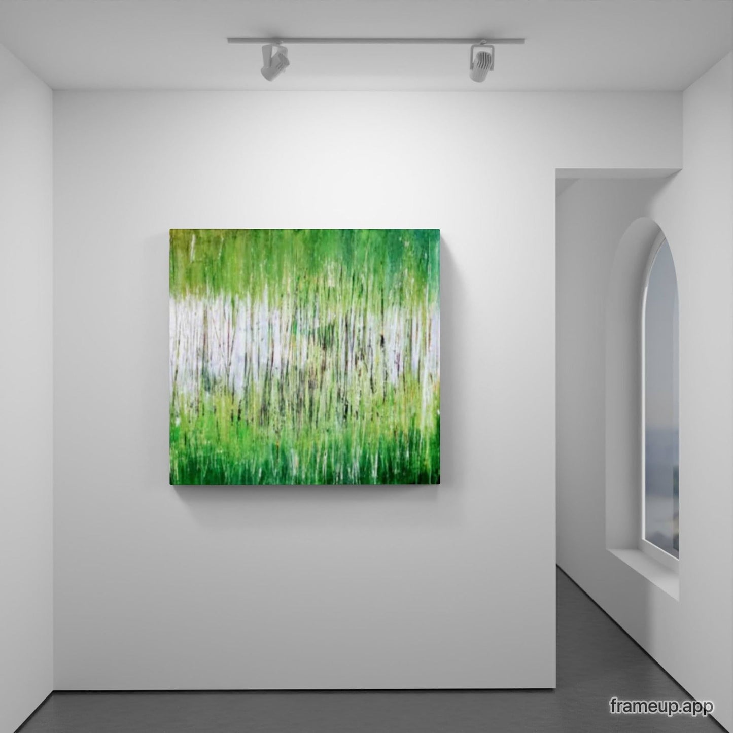 Im Schilf / 70 x 70 cm / grün, Im Schilf / 80 x 80 cm / grün, Im Schilf / 100 x 100 cm / grün, Im Schilf / 120 x 120 cm / grün, Im Schilf / 160 x 100 cm / grün abstrakte acrylbilder auf leinwand