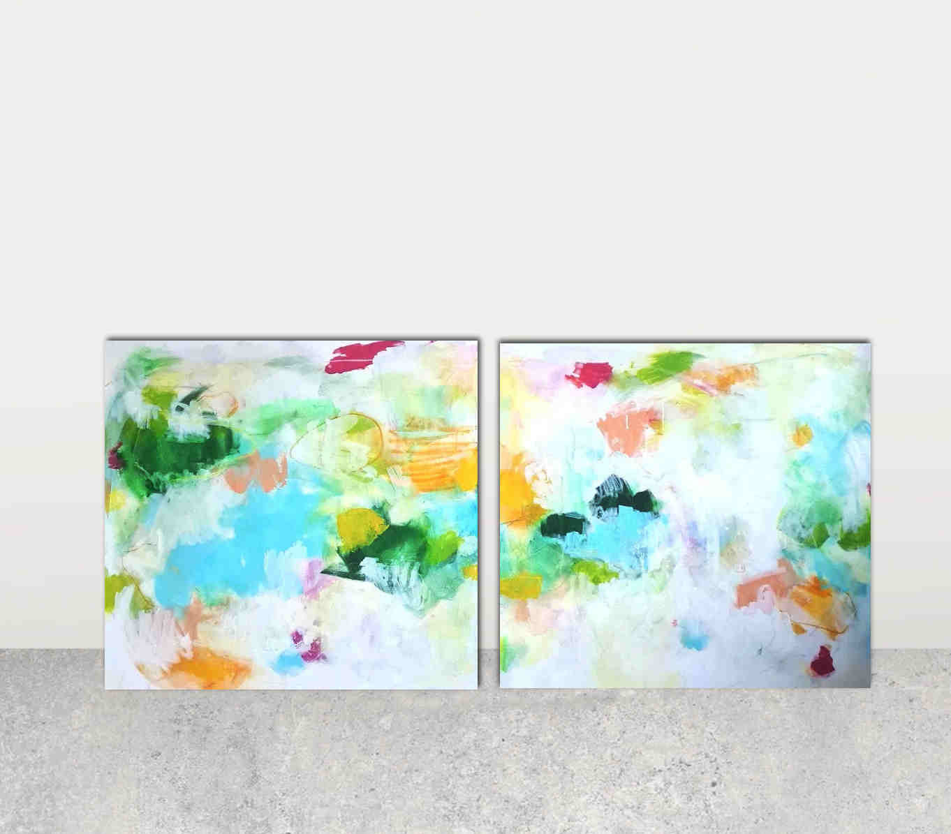 Ein Unikat in Pastell: Ein abstraktes Gemälde in frischen Farben - Atmosphäre verleihen Abstrakte Bilder & moderne Auftragsmalerei, abstrakte große bilder online kaufen, Auftrags Malere