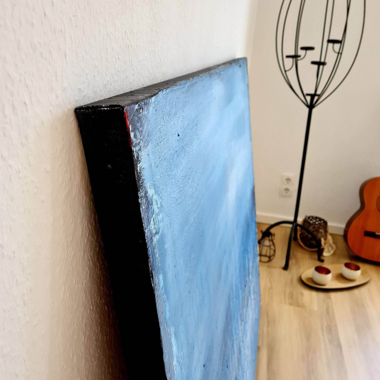 vorhandenes Unikat: Winterplatz / 130 x 110 cm / blau abstrakte acrylbilder auf leinwand