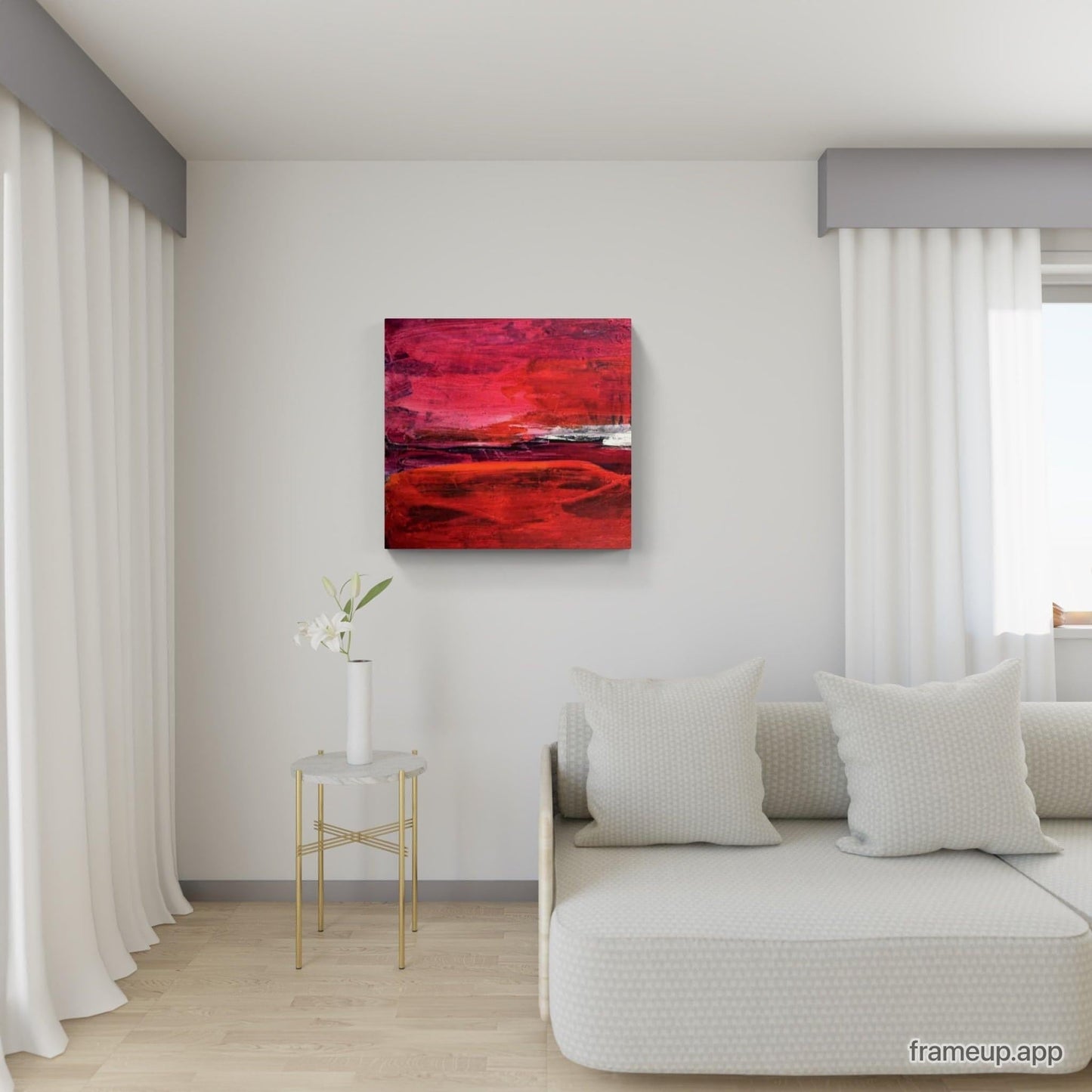 100 x 80 cm / Liebesnest / rot, 120 x 100 cm / Liebesnest / rot, 160 x 100 cm / Liebesnest / rot, 200 x 120 cm / Liebesnest / rot, 180 x 120 cm / rot / Liebesnest / rot, Panoramaformat 300 x 60 cm / Liebesnest / rot abstrakte acrylbilder auf leinwand