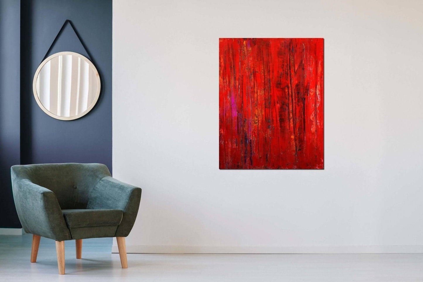 Durchblick / 100 x 80 cm / rot, Durchblick / 120 x 120 cm / rot, Durchblick / 160 x 160 cm / rot abstrakte acrylbilder auf leinwand